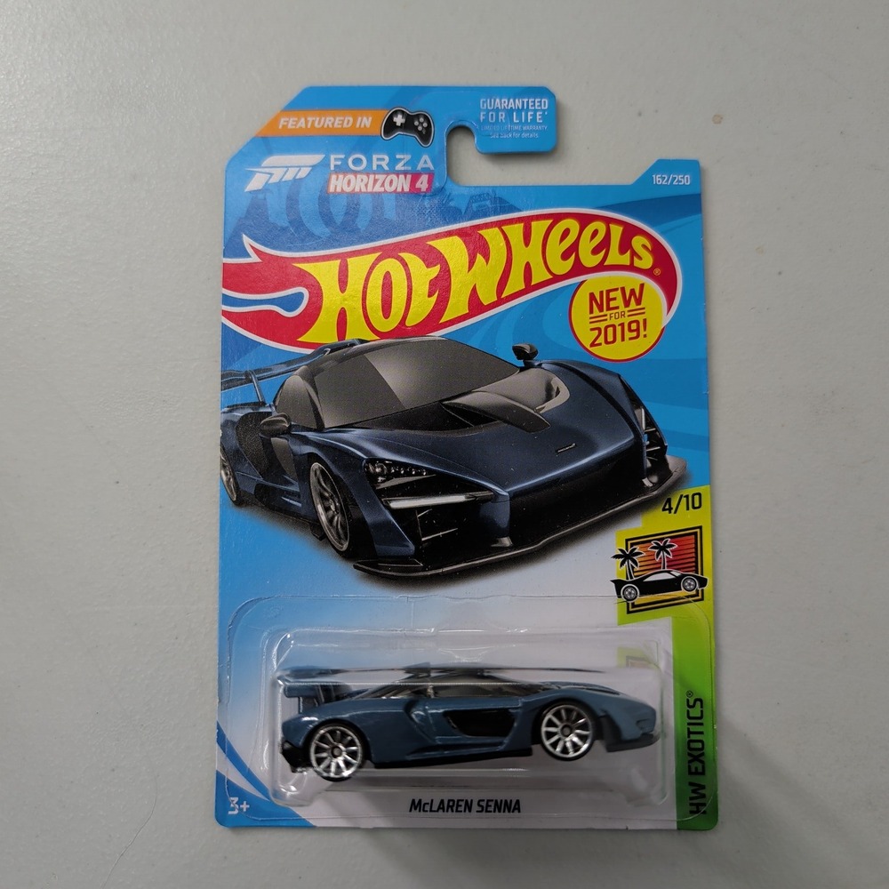 Hot Wheels McLaren Senna Blue Forza Horizon 4 HW Exotics 2019 162/250 FYB46